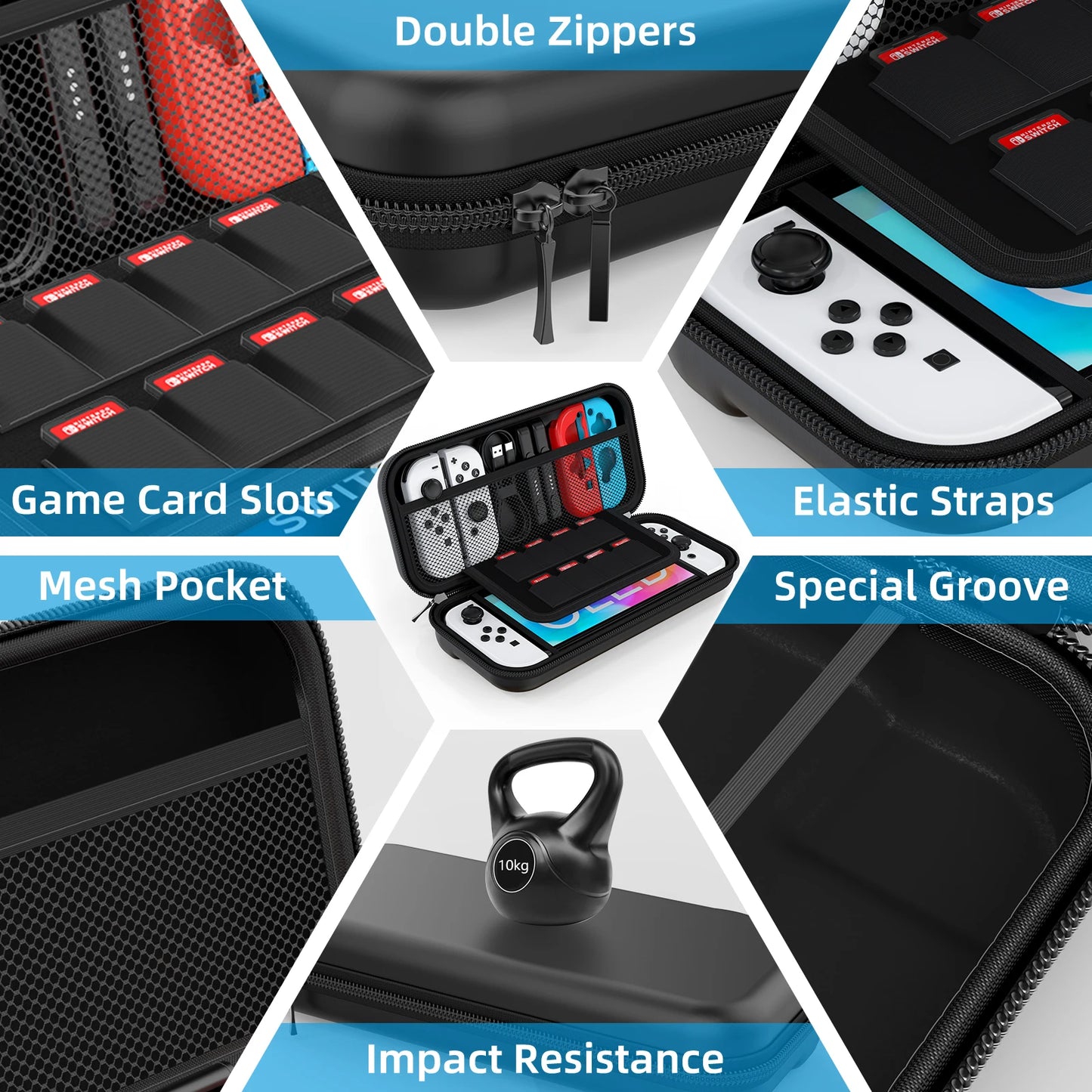 9-in-1 Accessories Kit for Nintendo Switch OLED with Carrying Case (2022)
