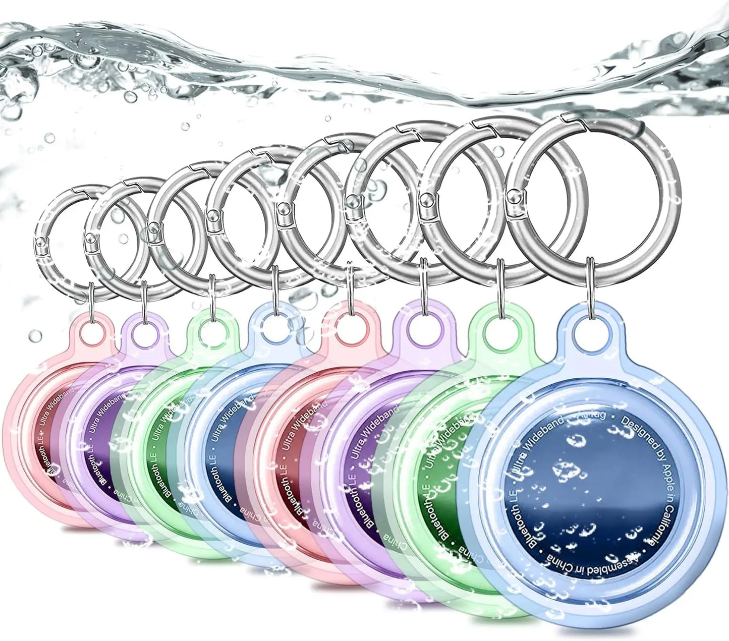 4/8/6 Pack Waterproof AirTag Keychain Case for Pet Collars & Key Rings