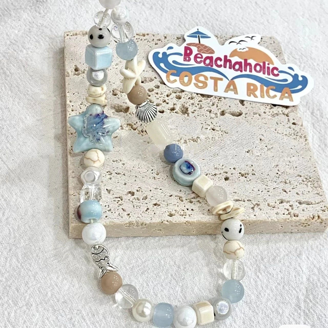Sea Breeze Star Phone Lanyard for iPhone & Samsung, Anti-Lost Bracelet & Keychain