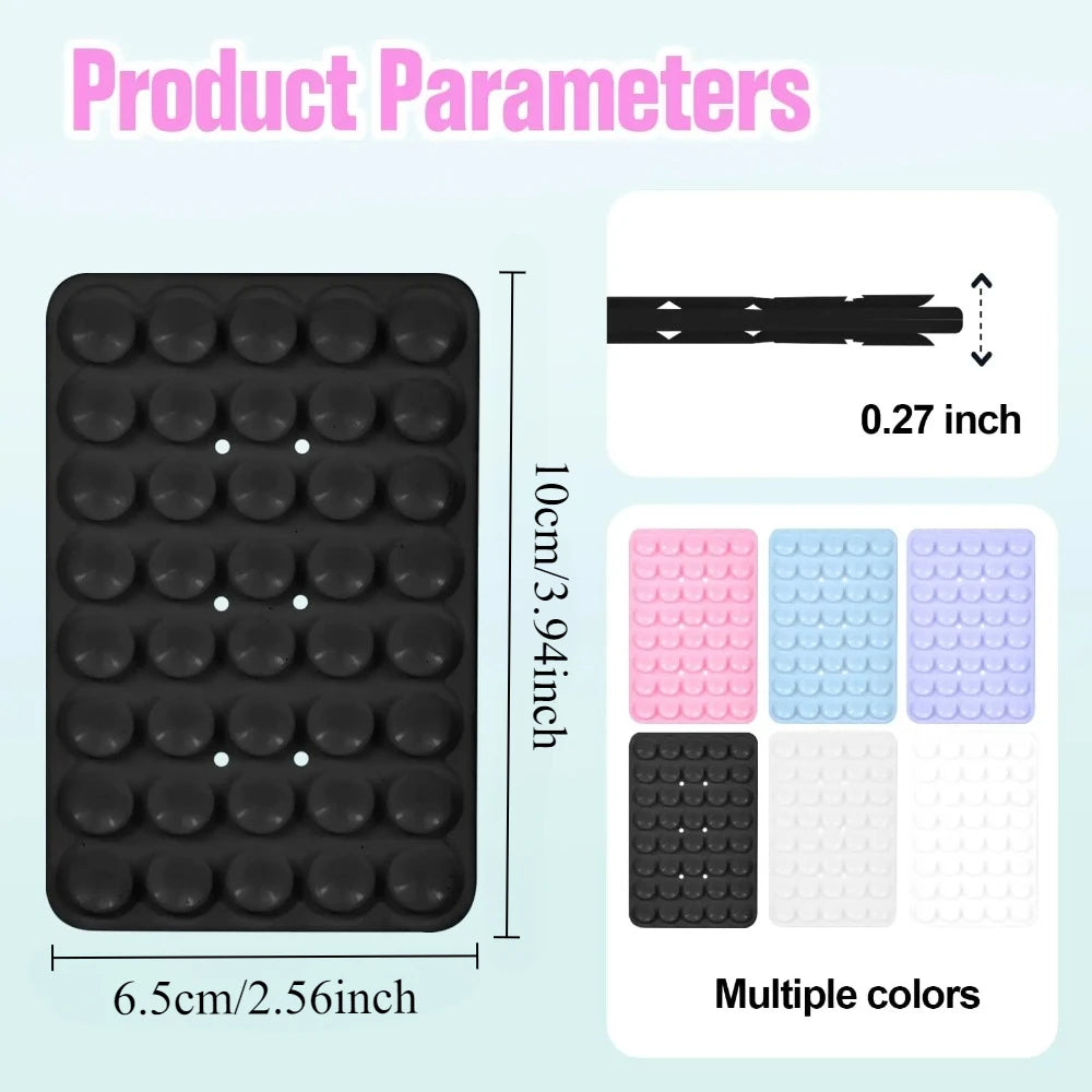 3Pcs Double-Sided Silicone Suction Cup Phone Stand for Hands-Free Selfies & Videos