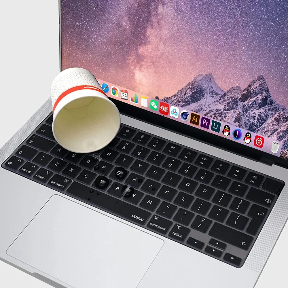 Keyboard Cover for MacBook Air/Pro M1 M2 M3 13.6" 14" 16" with Touch ID