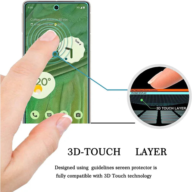 4PCS Tempered Glass Screen Protector for Google Pixel 9 8 7 6 5 4 XL 3 Series