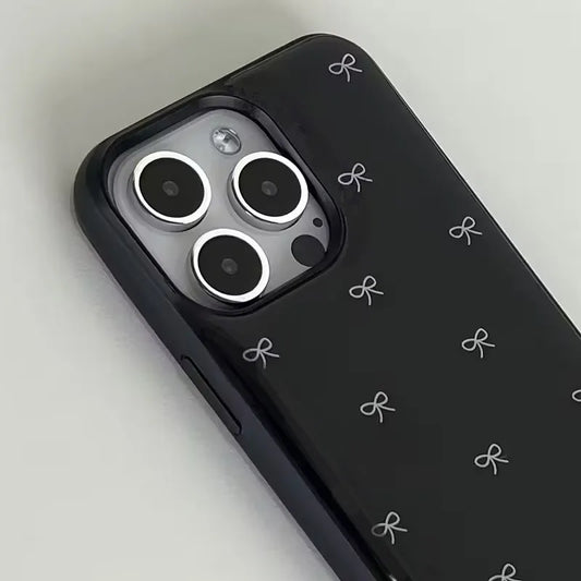 Cute Bowknot Glossy Soft Phone Case for iPhone 17 Air–7 Series, Shockproof Cover