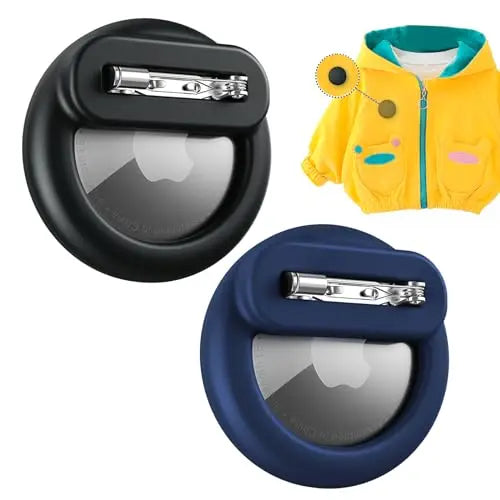 Silicone Airtag Holder for Kids & Elderly with Safety Pins - Hidden Tracker Case