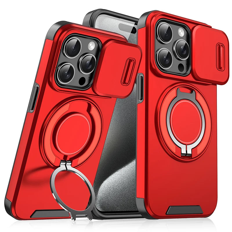 360° Rotating Ring Holder Car Mount Case for iPhone 16 15 14 Pro Max