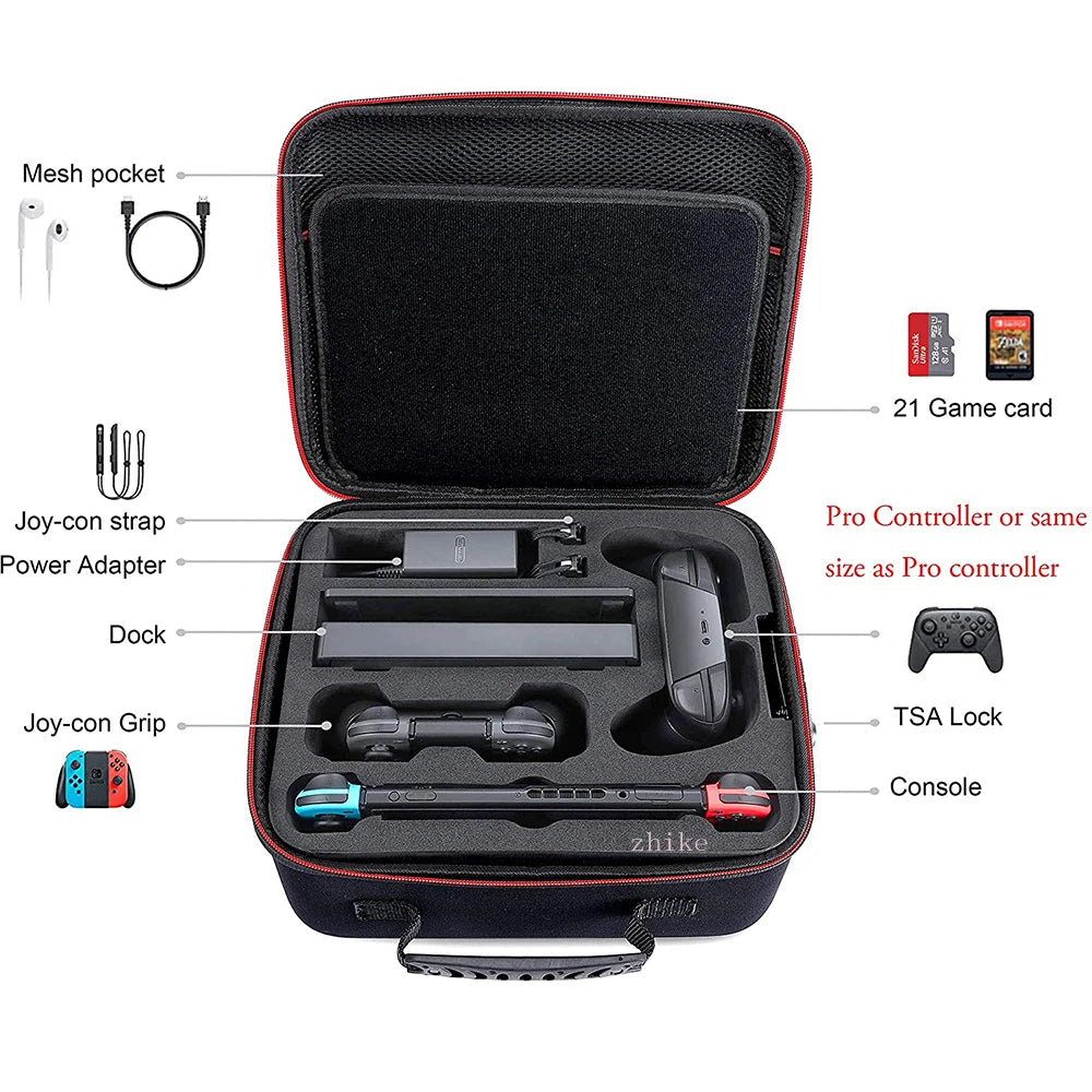Large Capacity Carrying Case for Nintendo Switch OLED – Game Card Storage Bag