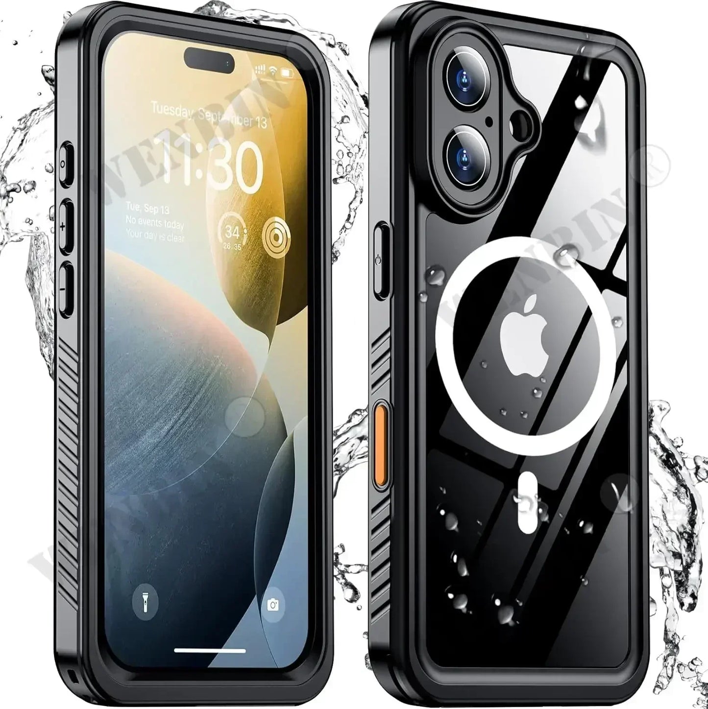 IP68 Waterproof MagSafe Case for iPhone 16 15 14 Pro Max Plus Diving Cover
