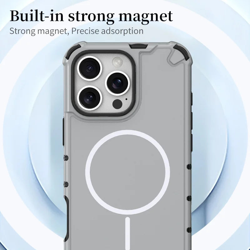 Luxury MagSafe Military-Grade Phone Case for iPhone 16 15 14 Pro Max