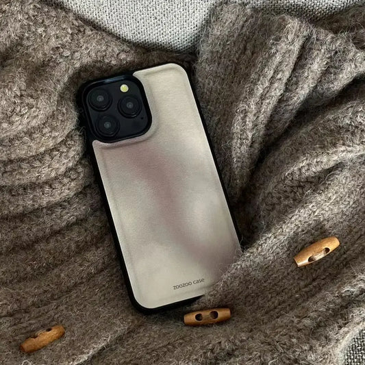 Retro Brown Gradient Leather Shockproof Case for iPhone 11–16 Pro Max