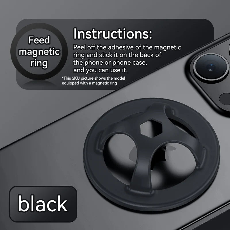 Magnetic Silicone Ring Holder for iPhone 13–15 Pro Max – Stand & Grip