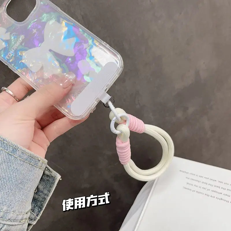 Cute Pastel Wrist Strap Lanyard for Phone β Macaron Color Charm Chain