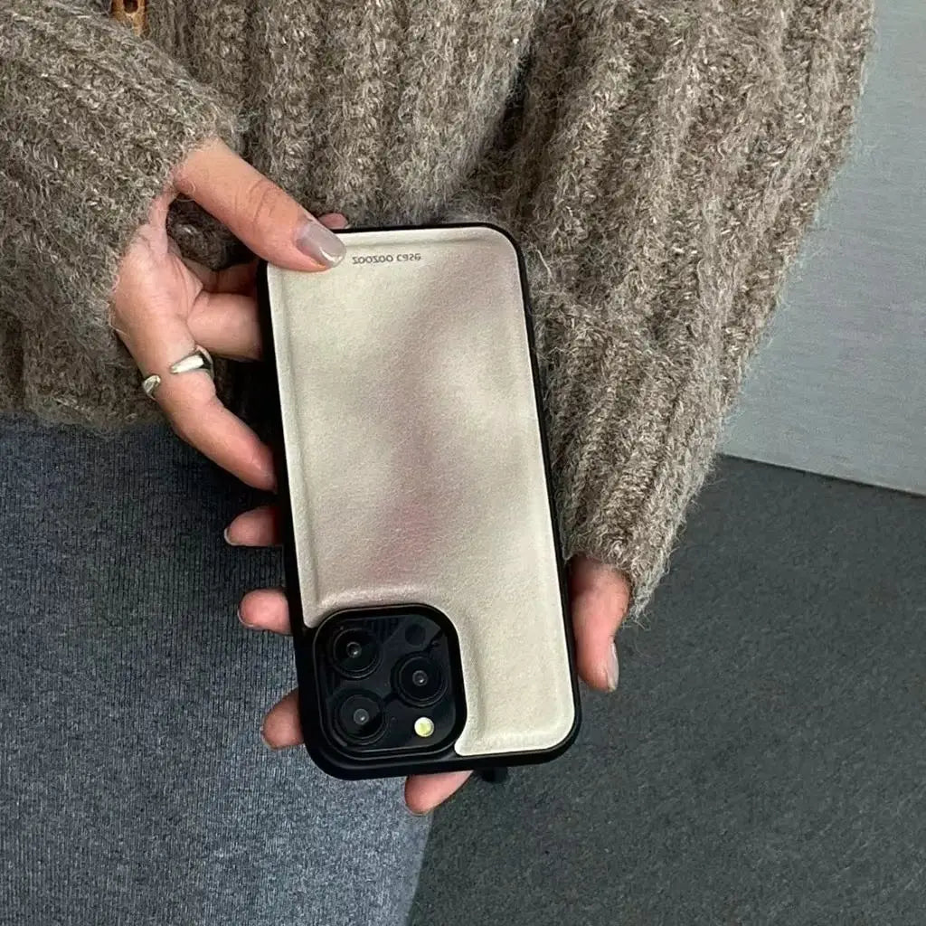 Retro Brown Gradient Leather Shockproof Case for iPhone 11–16 Pro Max
