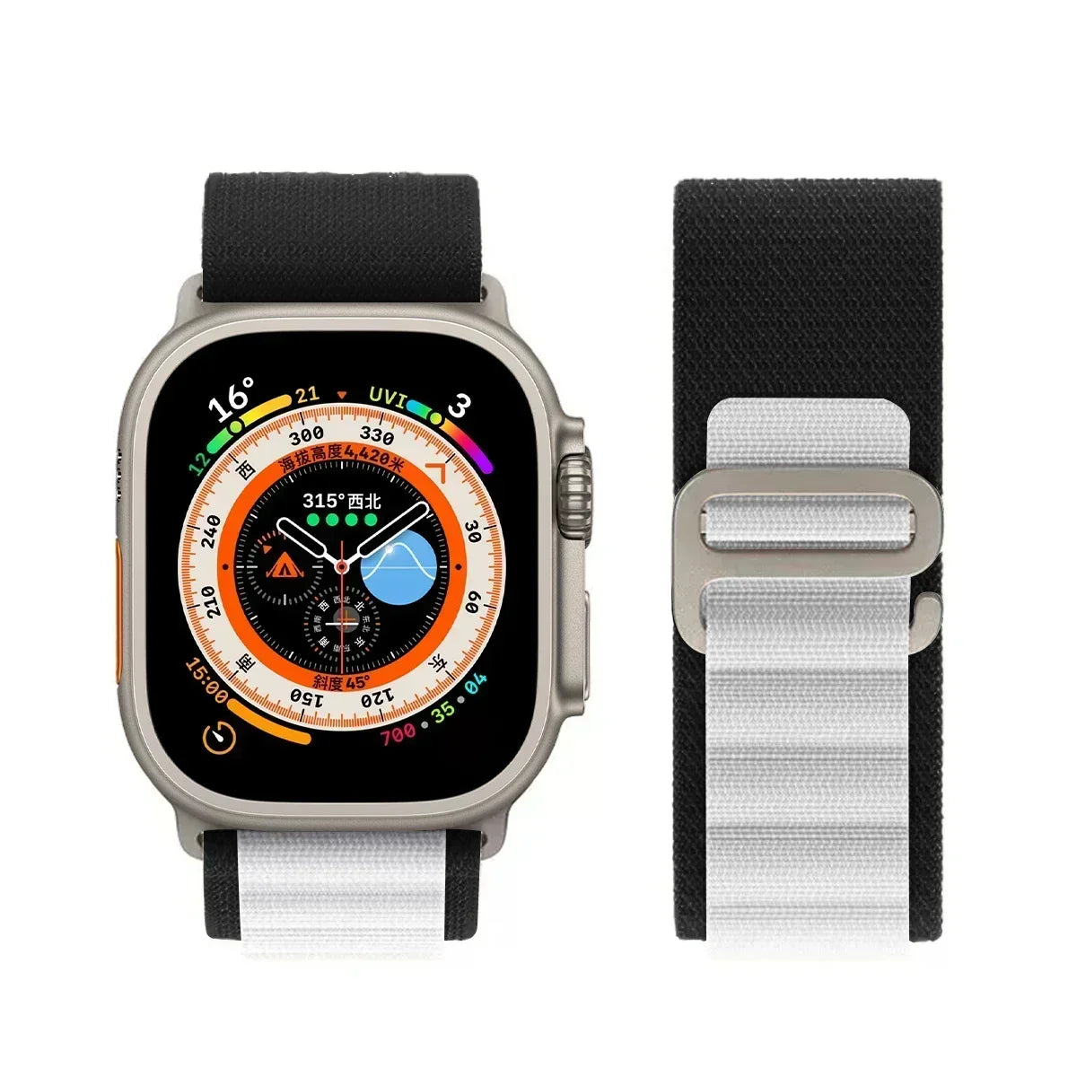 Alpine Nylon Strap for Apple Watch Bands 38-49mm - Ultra 2 Series 9 SE