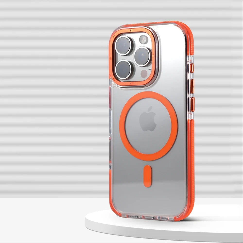 Magnetic Clear Armor Case for iPhone 16 15 Pro Max Plus – MagSafe