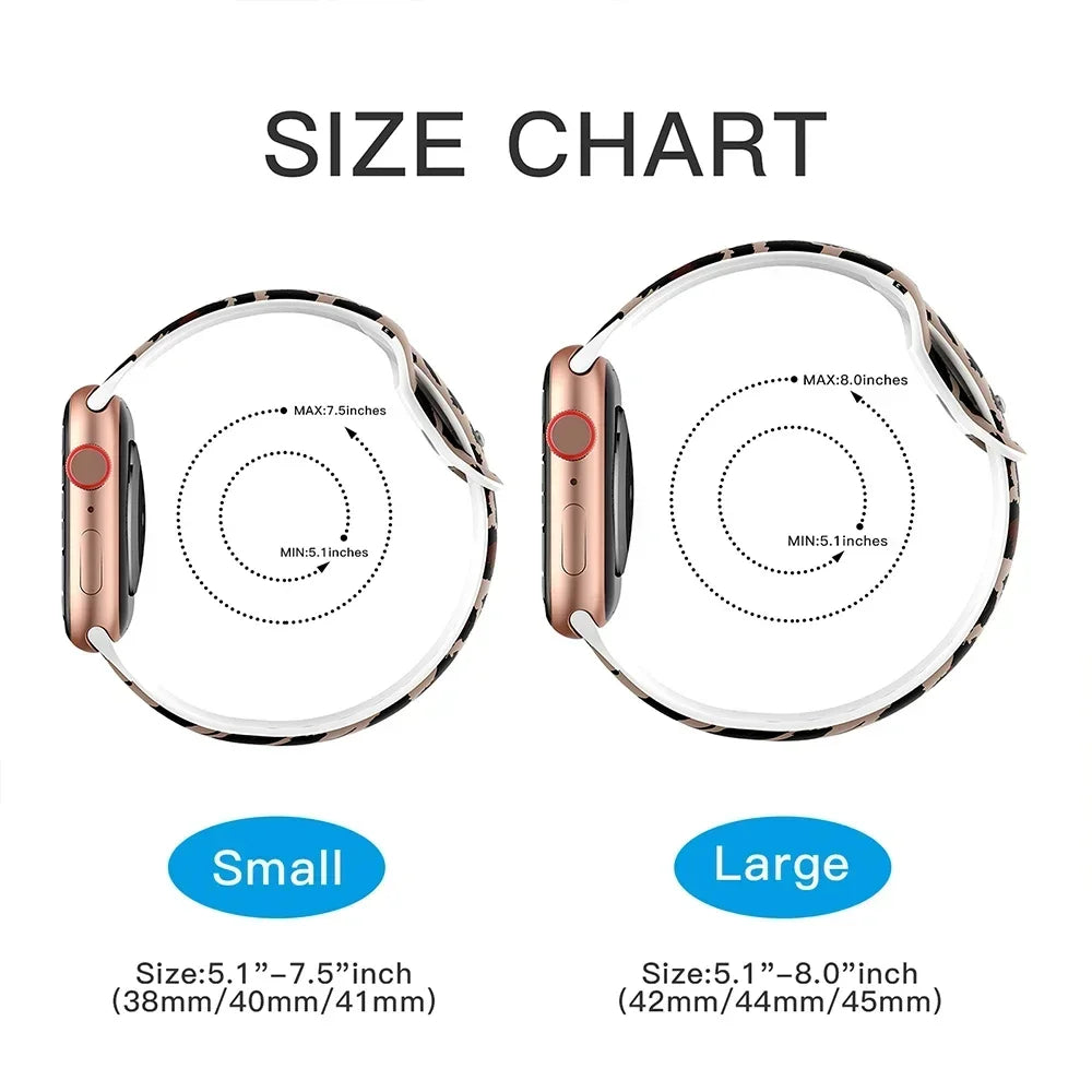 Black Unity Printed Silicone Band for Apple Watch (38–49 mm, Ultra 2, SE–9)