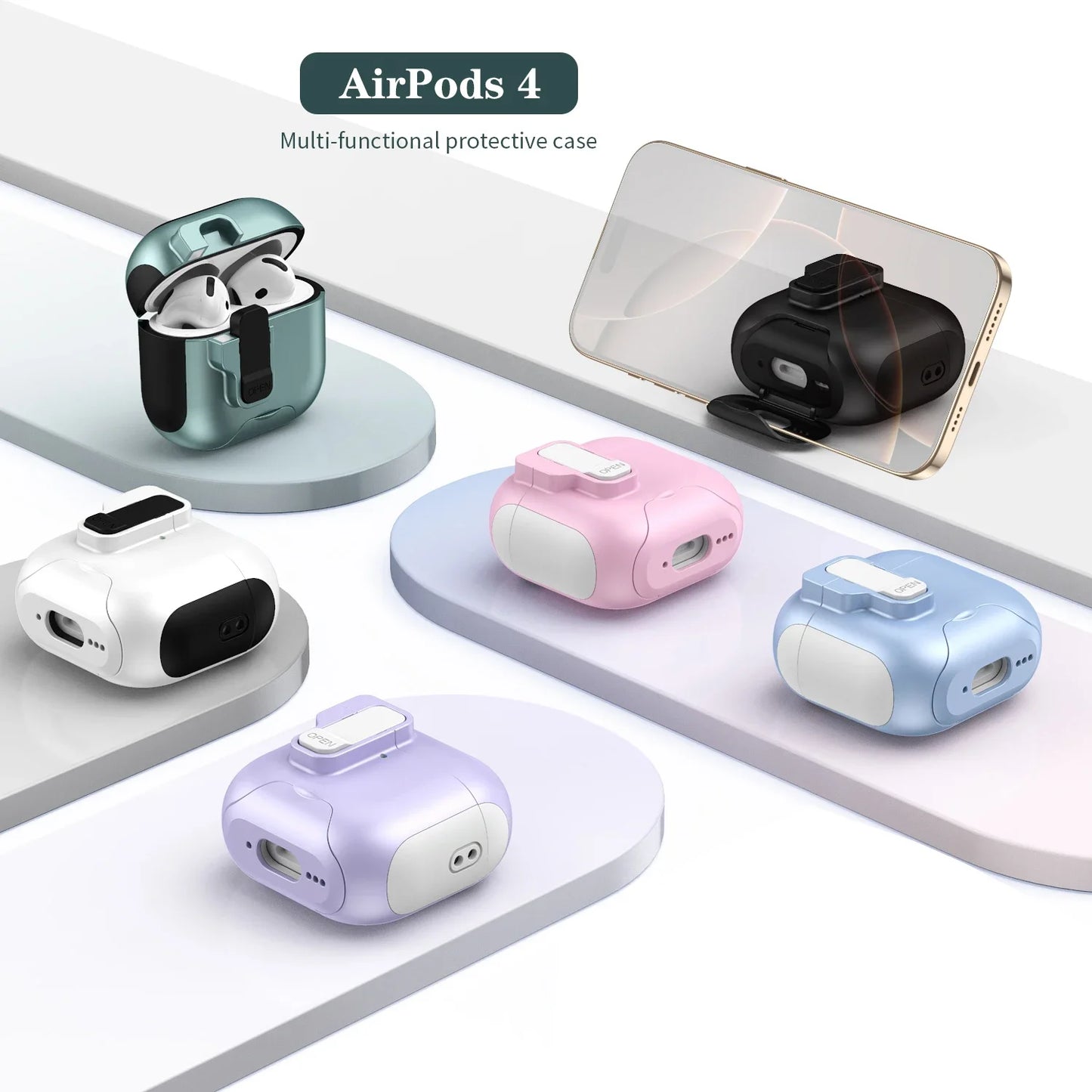 Magnetic Latch Case with Lanyard for iPhone 4/3/2/1 Pro & Wireless Earphones