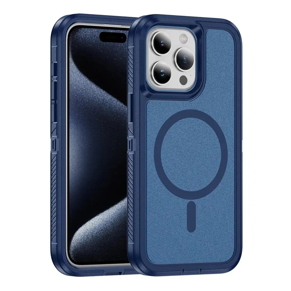 MagSafe Rugged Armor Case for iPhone 15 14 13 12 11 Pro Max Shockproof Cover