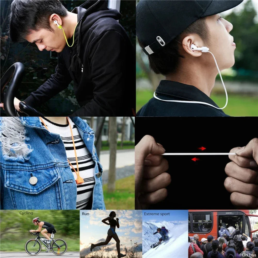 Anti-Lost Silicone Neck Strap for AirPods 1 2 3 Pro Wireless Earbuds