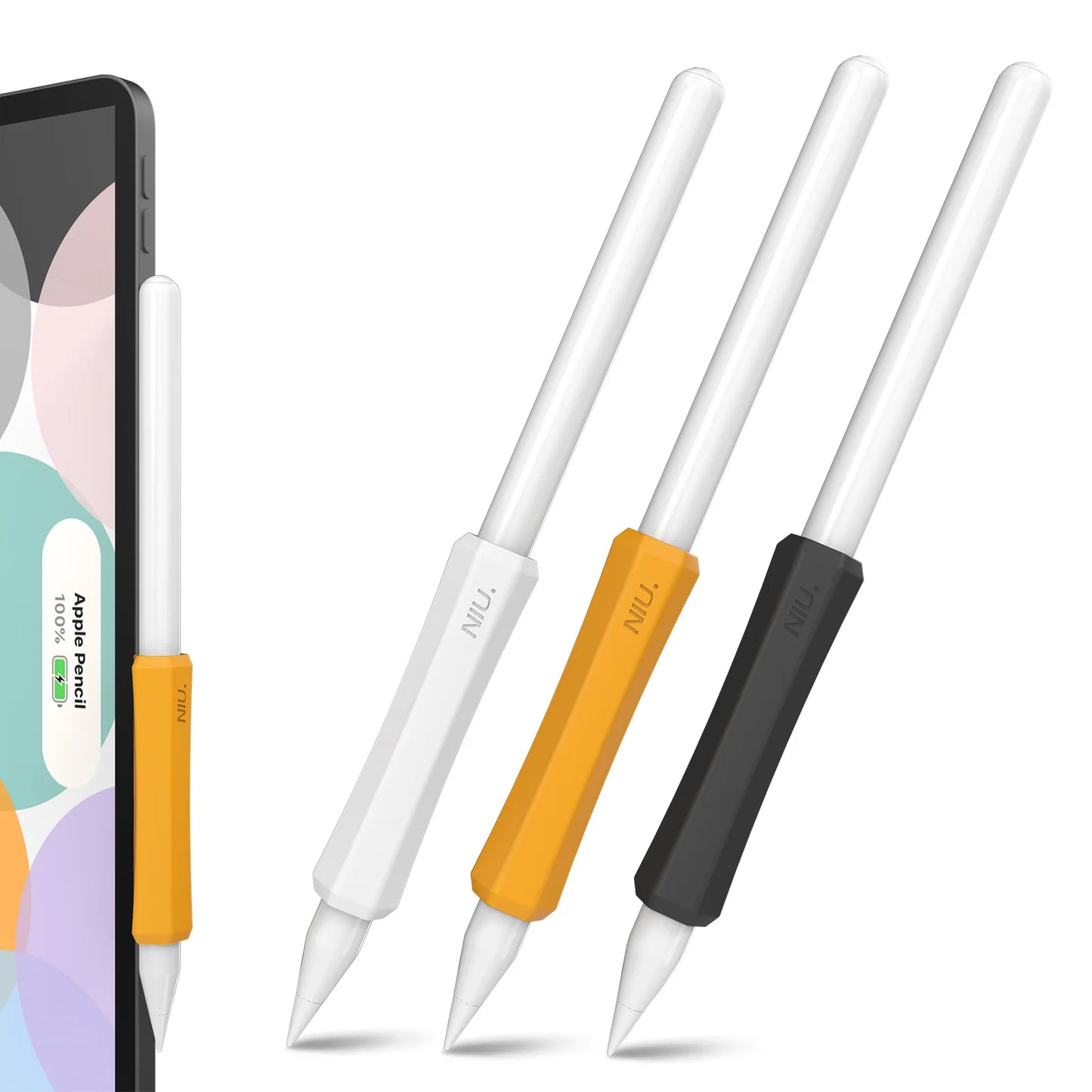 Non-Slip Silicone Pen Grip Cover for Apple Pencil 1/2/3 USB-C Models