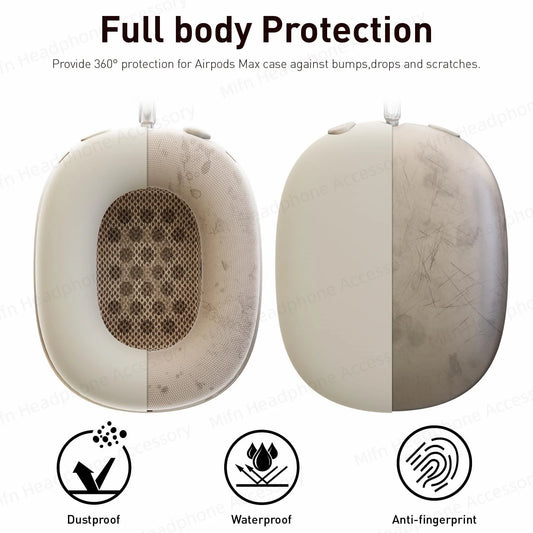 2024 3-in-1 Silicone Case for AirPods Max – Soft Ear Cup Scratch Cover