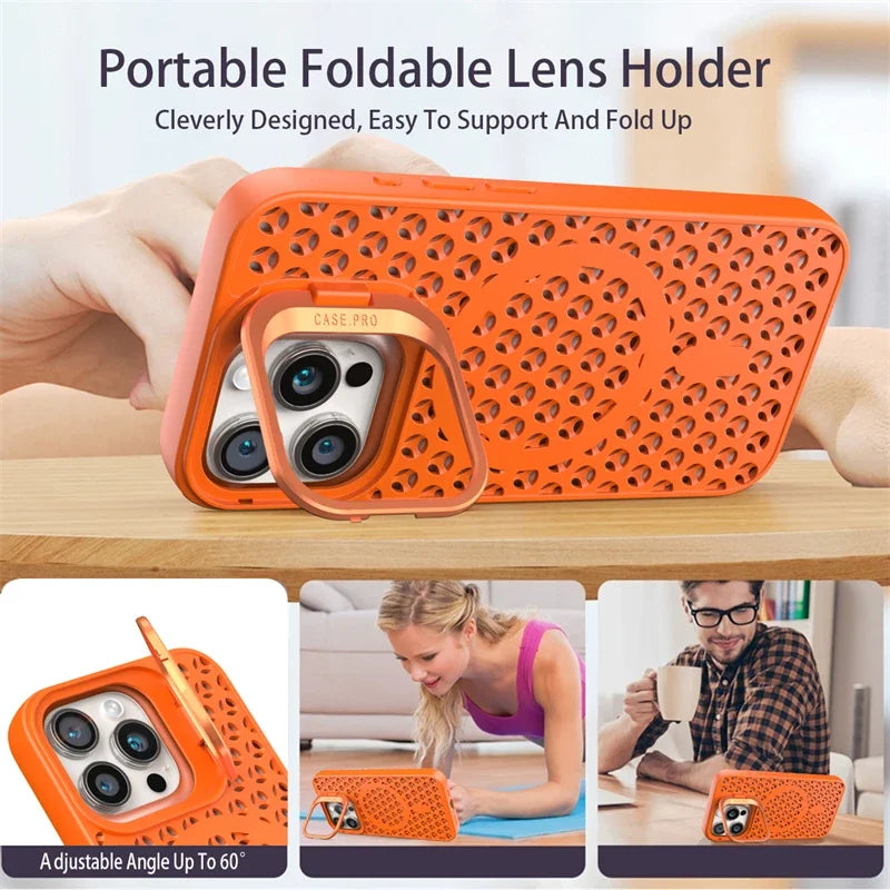 MagSafe Mesh Cooling Case for iPhone 11–15 Pro Max – Soft & Magnetic