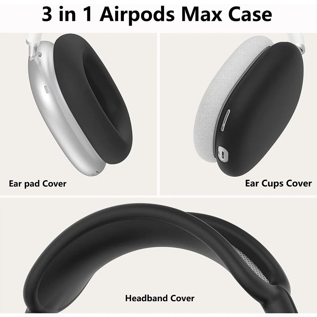 Soft Silicone Protective Case for AirPods Max – Anti-Scratch Cover