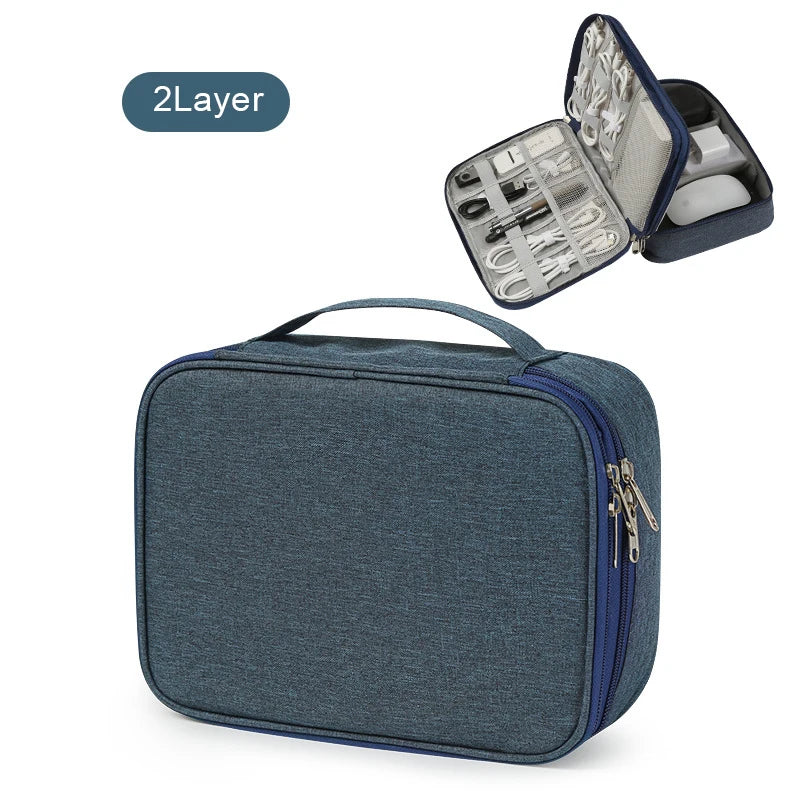 Waterproof Travel Cable Organizer Bag – USB Charger & Wire Storage Case