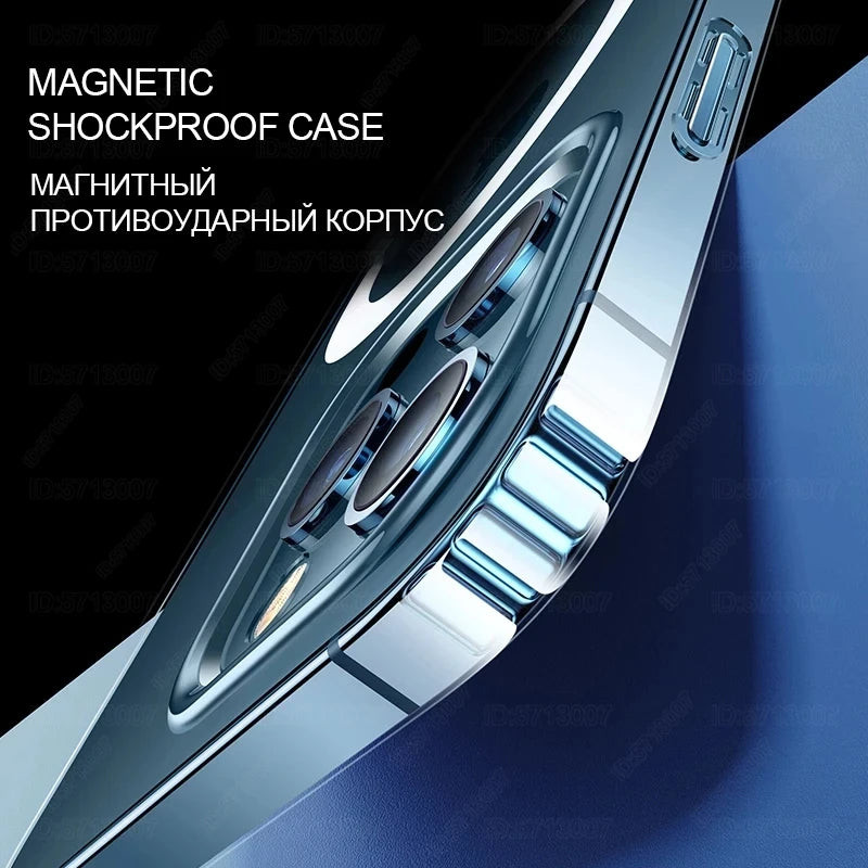 Transparent MagSafe Case for iPhone 11–16 Pro Max – Magnetic Charging