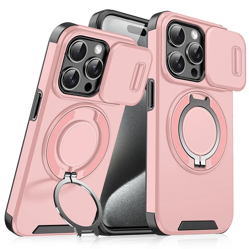 360° Rotating Ring Holder Car Mount Case for iPhone 16 15 14 Pro Max