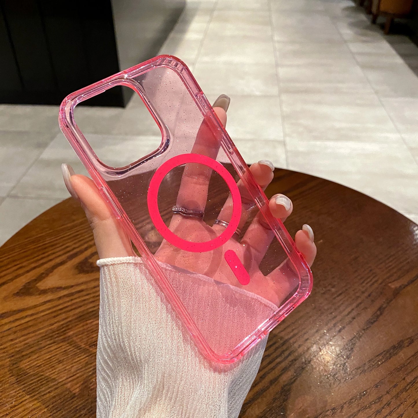 Bling MagSafe Glitter Case for iPhone 11–15 Pro Max – Clear Acrylic Cover