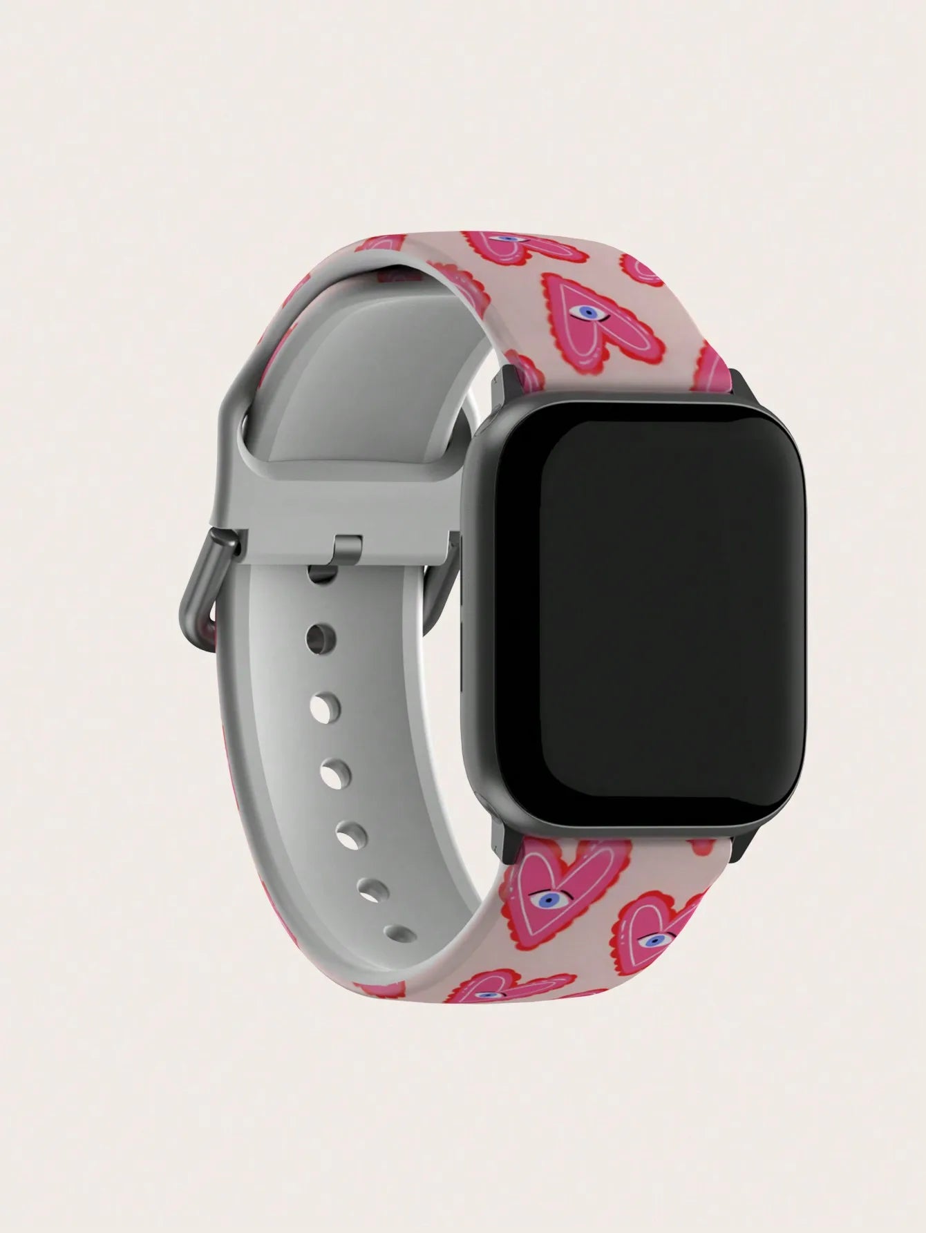 Pink Heart Eyes Band for Apple Watch Ultra 3 & Series 11–3 | Cute Fun Strap