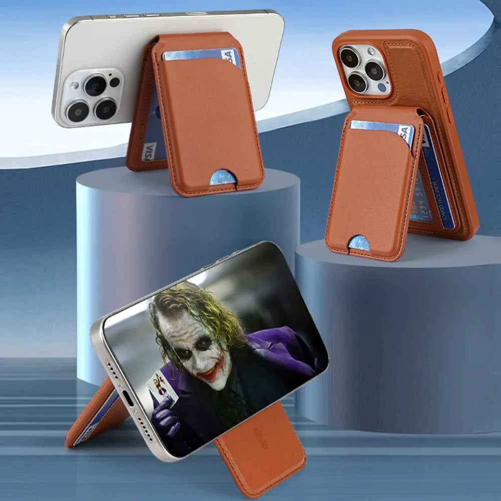 2-in-1 MagSafe Wallet Case for Any Phone with Card Holder and Adjustable Stand