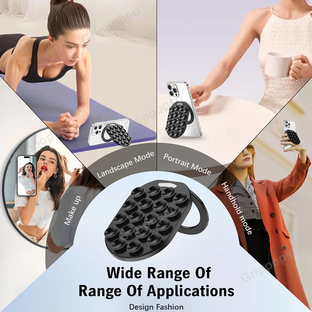MagSafe Silicone Suction Cup Phone Grip Stand for iPhone Samsung Cellphones