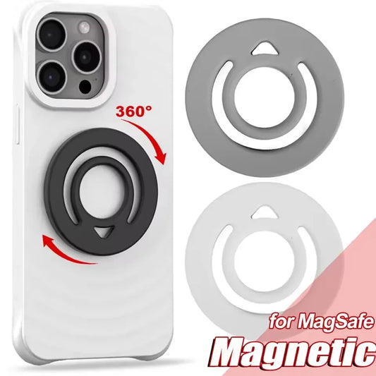 Silicone Magnetic Back Mount Ring Grip for iPhone 16–12 Pro Max