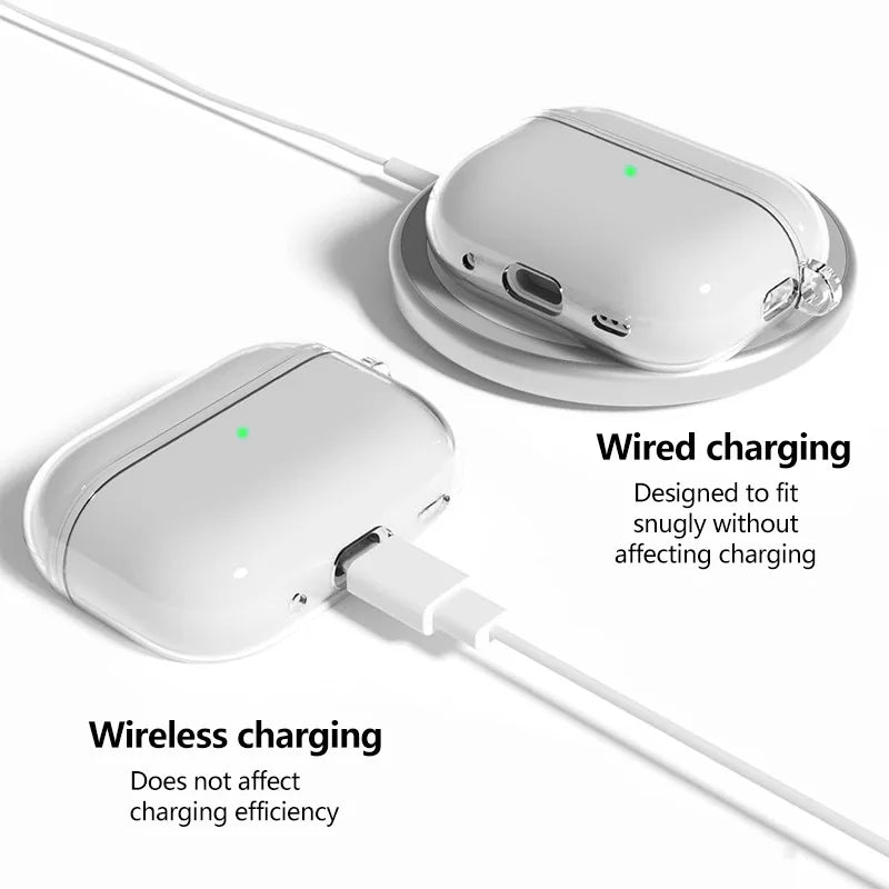 Soft Transparent TPU Case for AirPods Pro 3 – Shockproof with Keychain & Kit