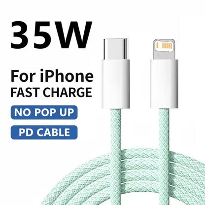 USB-C PD Fast Charging Cable for iPhone 14 13 12 11 X 8 Plus 1m 2m