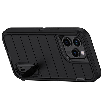Heavy Duty 3-Layer Kickstand Case for iPhone 14/14 Plus/14 Pro/14 Pro Max – Black