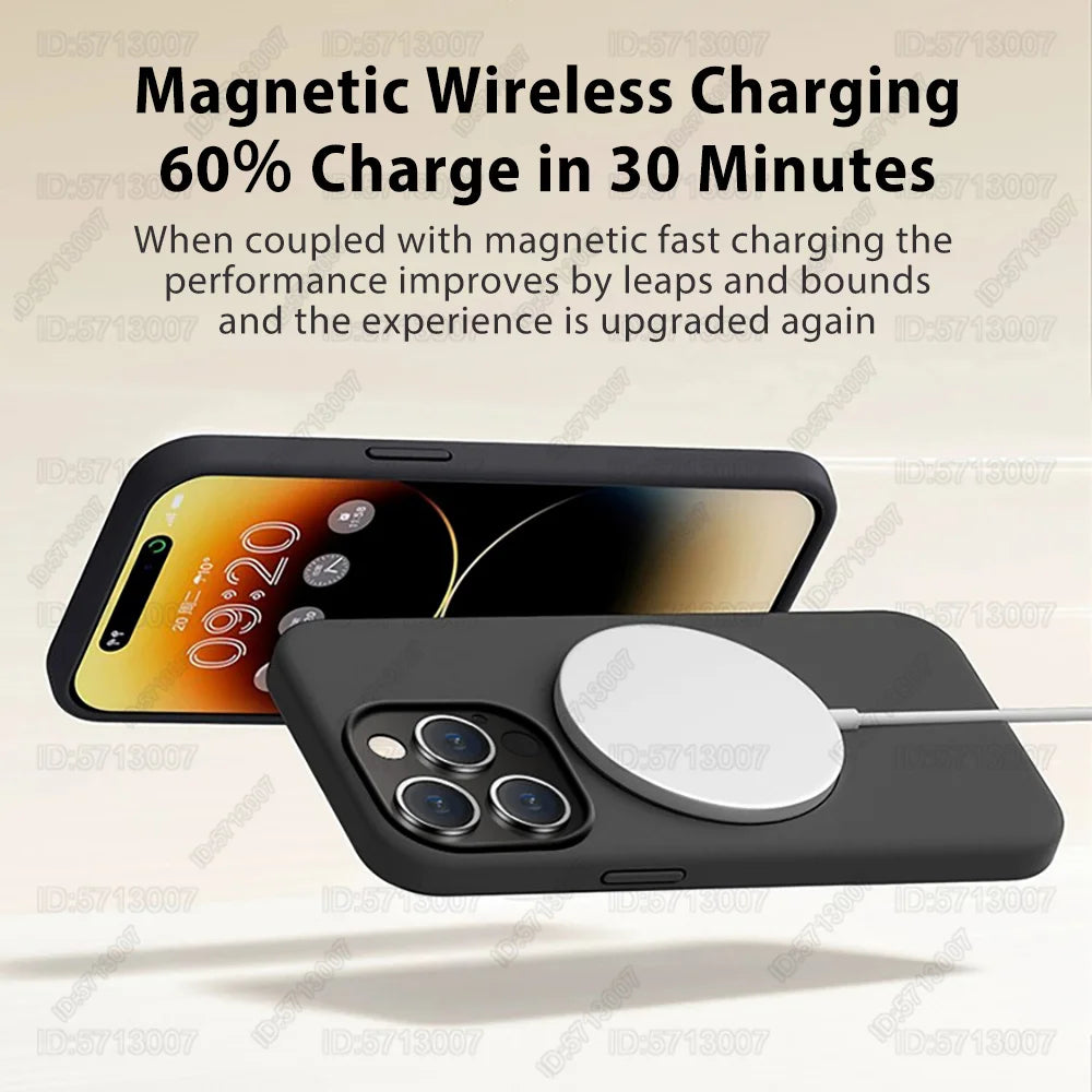 Magnetic Liquid Silicone Case for iPhone 13/12 Pro Max & 13 Plus