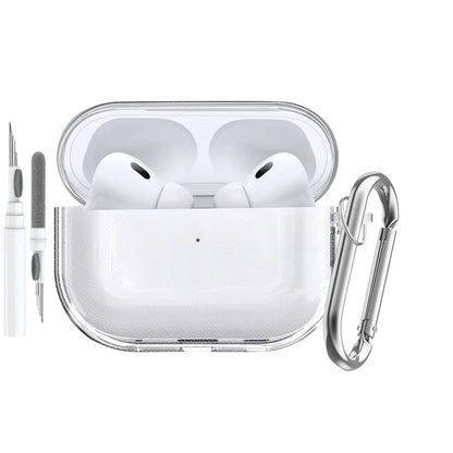 Soft Transparent TPU Case for AirPods Pro 3 – Shockproof with Keychain & Kit