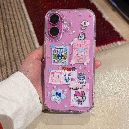 Japanese Anime Kawaii Glitter Cartoon Phone Case for iPhone 16–7 Series