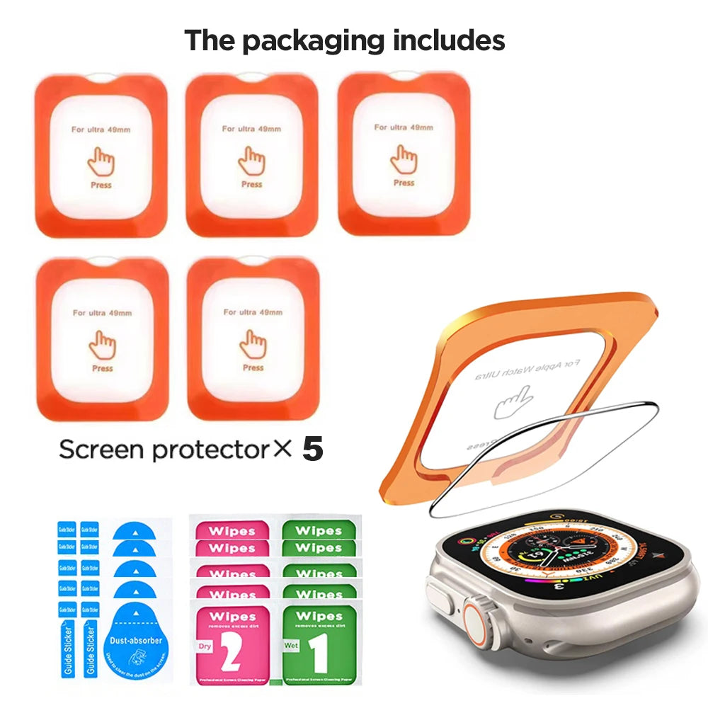Tempered Glass for Apple Watch Ultra 1/2/3 49mm with Alignment Tool Protector