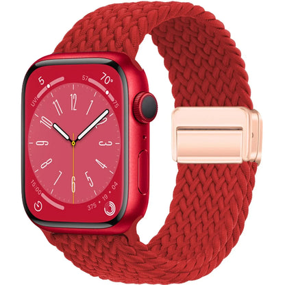 Braided Strap for Apple Watch Ultra 2 & Series 9–3, Magnetic Buckle Band 49–38mm