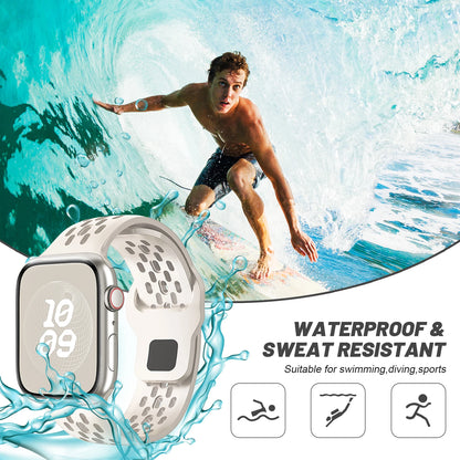 Silicone Band for Apple Watch Series 3–10 Ultra, Adjustable Strap 38mm–49mm Bracelet