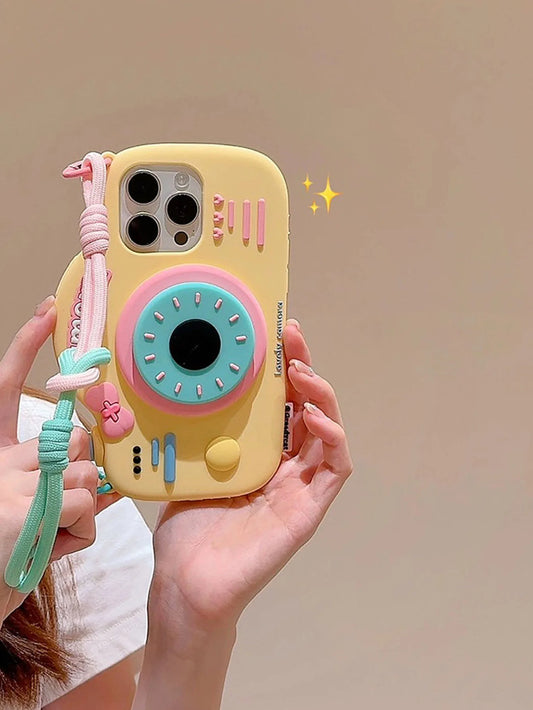 Stereo Camera Holder Strap for iPhone 14/15 Pro Max, 13/12/11 Silicone Case