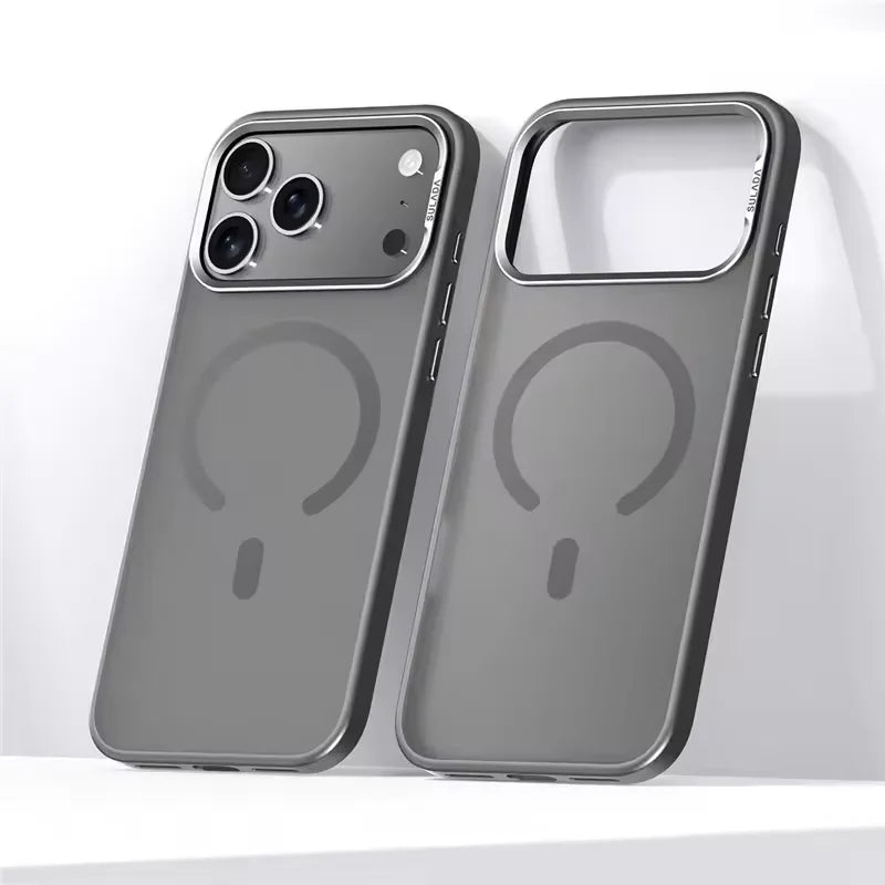 Luxury Alloy Lens Frame Matte MagSafe Case for iPhone 17 Air 17 Pro 17 Pro Max