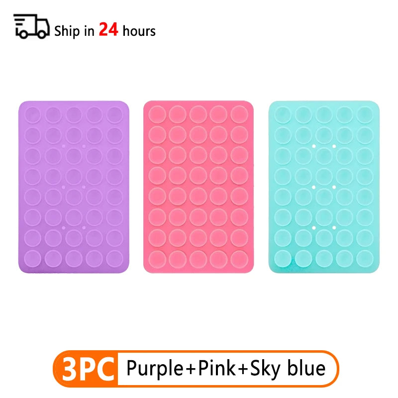 3Pcs Double-Sided Silicone Suction Cup Phone Stand for Hands-Free Selfies & Videos
