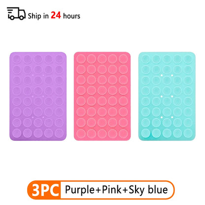 3Pcs Double-Sided Silicone Suction Cup Phone Stand for Hands-Free Selfies & Videos