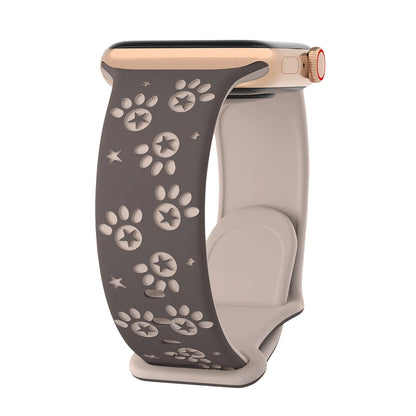 Paw Carving Silicone Strap for Apple Watch Ultra & Series 10–5 SE Band
