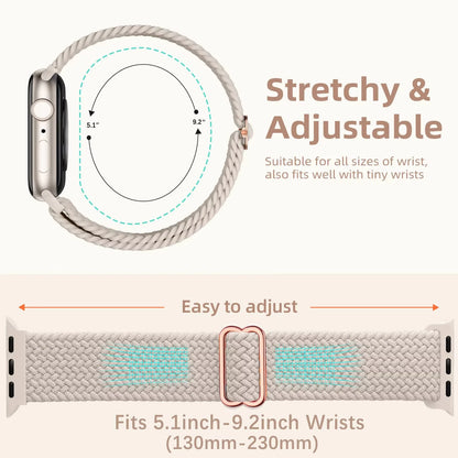Braided Elastic Strap for Apple Watch Ultra 2 49mm Series 10 9 8 7 SE 6 5 4