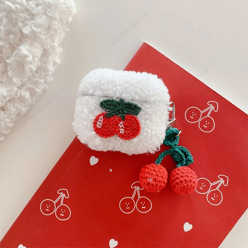 Pink Plush Case for AirPods Pro 2 & 3 Soft USB-C Earphone Cover Coque Protection